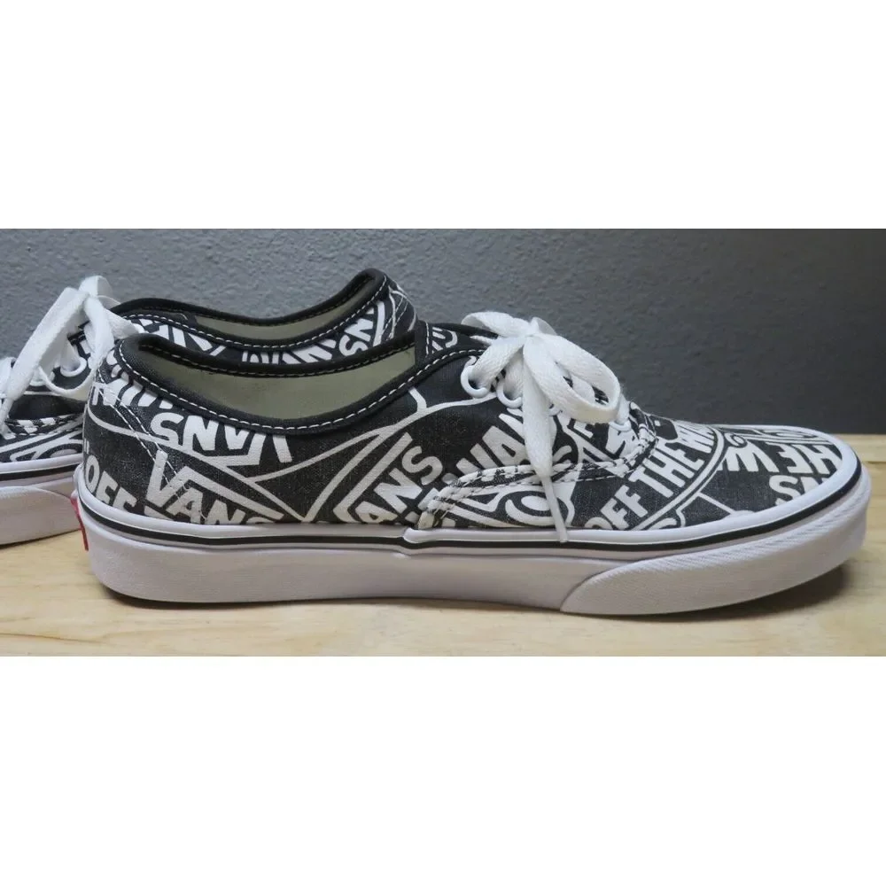 VANS Doheny OTW Repeat Black White Logo Print Low Top Sneakers Sz Men's 7 US EUC